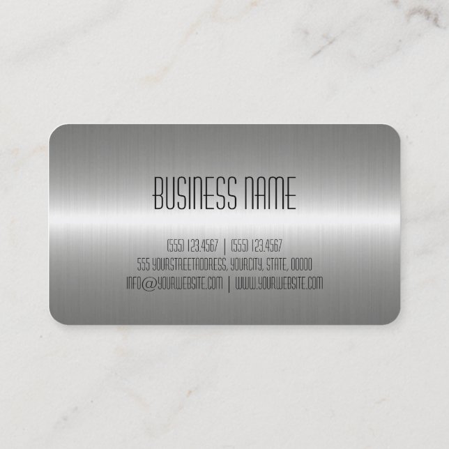 Silver Stainless Steel Metal Visitenkarte (Rückseite)