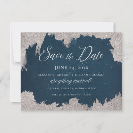 Silver Star Celestial Winter Frost Wedding Save The Date