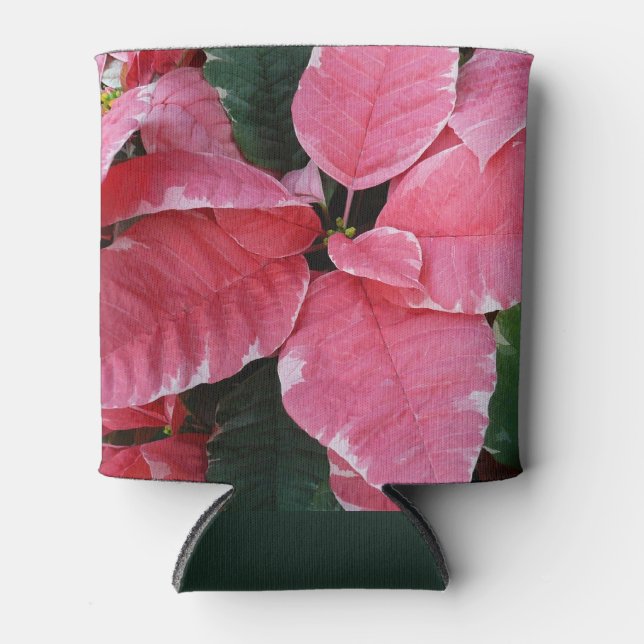 Silver Star Marble Poinsettias Pink Holiday Floral Dosenkühler (Vorderseite)