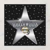 Silver Star Old Retro Hollywood Sparkle Einladung