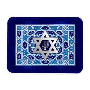 Silver Star von David Menorah Jüdisches Weihnachts Magnet