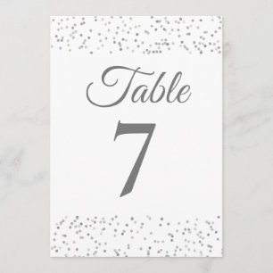 Silver Stardust Confetti Tischnummer