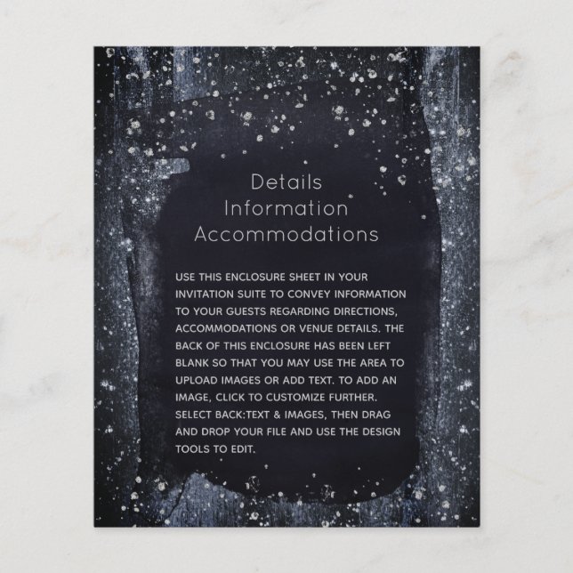 Silver Starry Night Wedding Details Umschließung (Vorderseite)