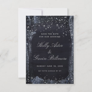 Silver Starry Night Wedding Save the Date