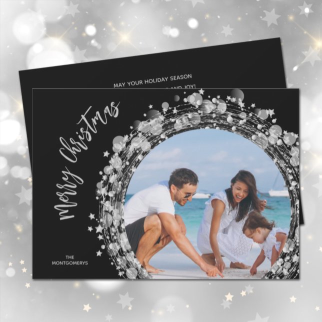 Silver Stars auf Black Merry Weihnachten Foto (Von Creator hochgeladen)