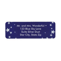 Silver Stars auf Royal Blue Address Labels