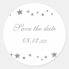 Silver Stars Border, Save the Date Stickers