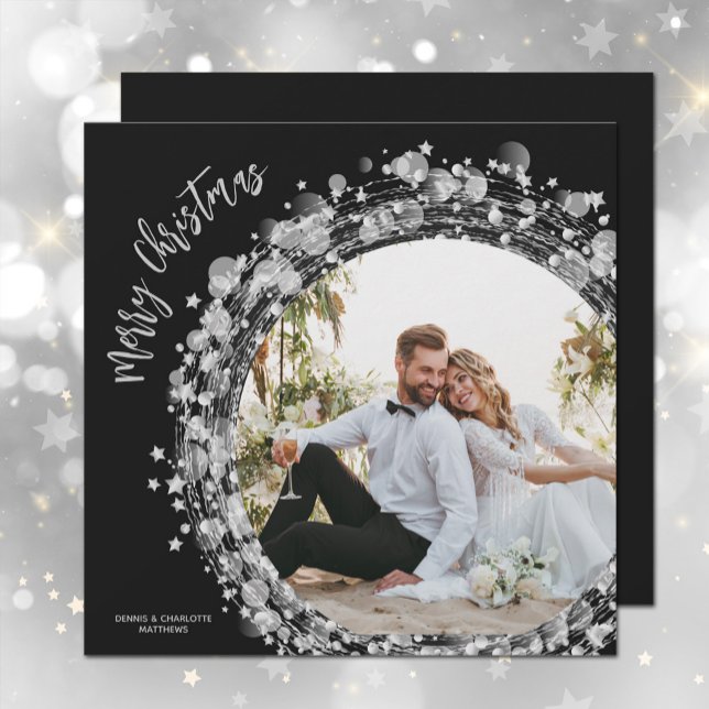 Silver Stars Foto Frohe Weihnachten Schwarz (Von Creator hochgeladen)