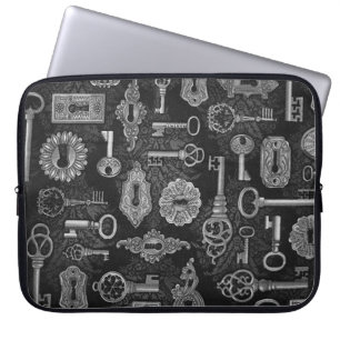 Silver Steampunk Keys und Key Holen Laptop Sleeve