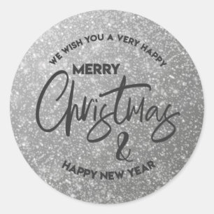 Silver Sticker Frohe Weihnachten
