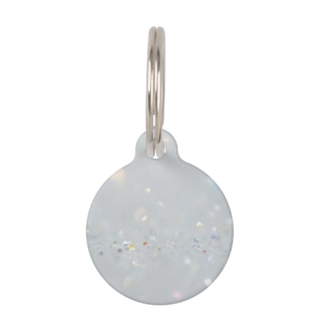 Silver Stone Gary Gold Marmor Lila Glitzer Haustiermarke (Vorderseite)