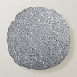 Silver Stone Gary Gold Marmor Lila Glitzer Rundes Kissen
