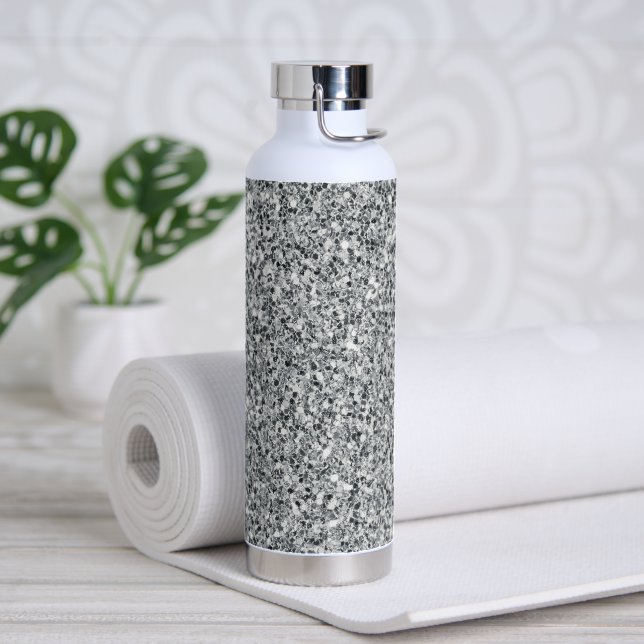 Silver Stone Gary Gold Marmor Lila Glitzer Trinkflasche (Yoga)