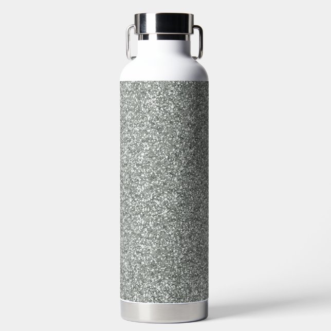 Silver Stone Gary Gold Marmor Lila Glitzer Trinkflasche (Vorderseite)