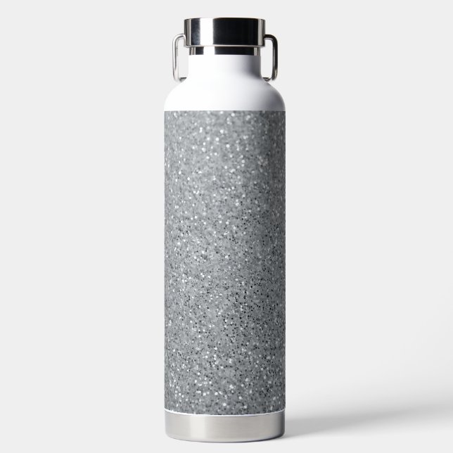 Silver Stone Gary Gold Marmor Lila Glitzer Trinkflasche (Vorderseite)