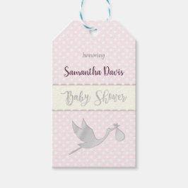 Silver Stork Baby Girl Babydusche Geschenkanhänger