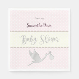 Silver Stork Baby Girl Babydusche Serviette