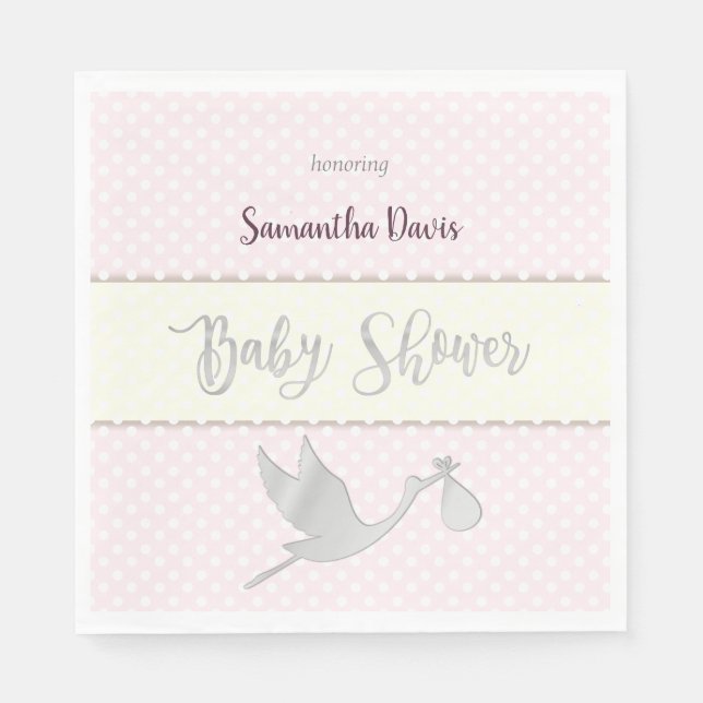 Silver Stork Baby Girl Babydusche Serviette (Vorderseite)