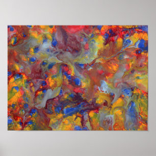 Silver Streak Abstraktes Acrylic Painting Foto Poster