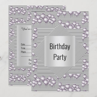SILVER STRIPE Ballon All Occassion PARTY Einladung