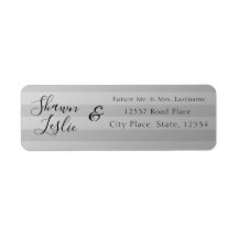 Silver Stripes Wedding-Rücksendeadresse