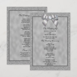 Silver & Stylish Glitzer Wedding Program