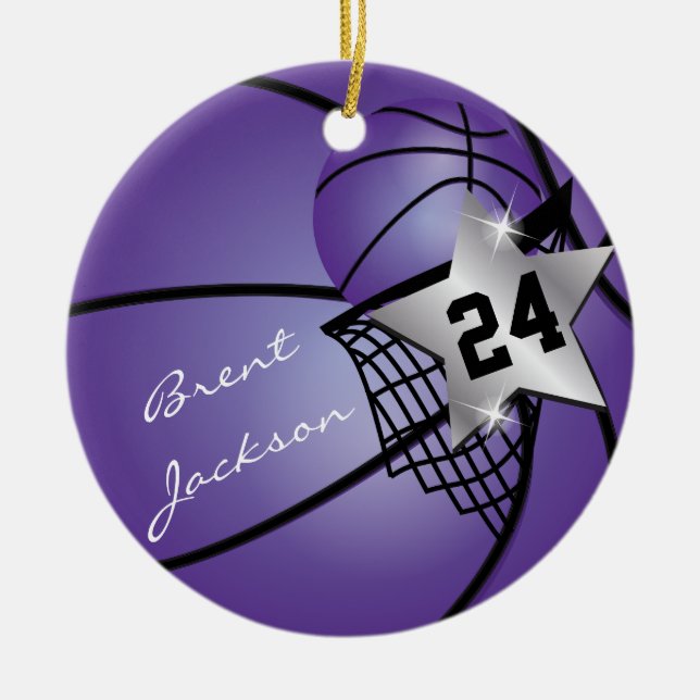 Silver Superstar Basketball | DIY Text | LILA Keramikornament (Vorne)