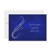 Silver Swirl Bleu Clair Mariage RSVP