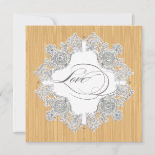 Silver Swirl Moire - Gold Gray Formal Wedding Einladung