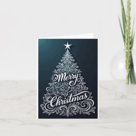 Silver Swirl Tree – Merry Christmas Feiertagskarte