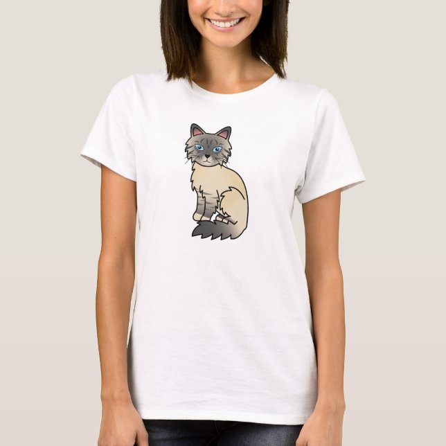 Silver Tabby Birman / Ragdoll Cat T-Shirt (Vorderseite)