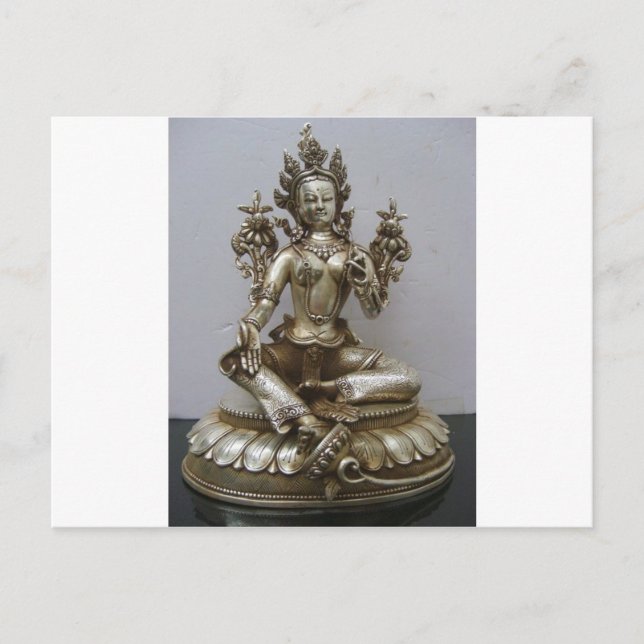 SILVER TARA BUDDHIST GODDESS POSTKARTE (Vorderseite)
