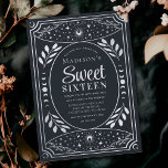 Silver Tarot Witchy Sweet 16 Geburtstagsparty Einladung<br><div class="desc">Elegantes und modernes Design inspiriert durch eine Tarot-Karte. Design ist keine echte Folie. Sie können dies durch einen Klick auf "PERSONALISIEREN" weiter anpassen. Matching Items in unserem Shop für ein komplettes Party Thema.</div>