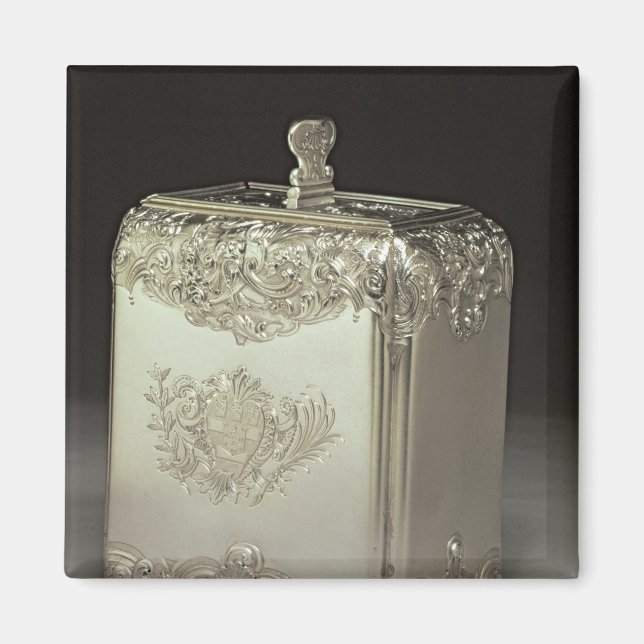 Silver Teekanister von Paul de Lamerie Magnet (Vorne)