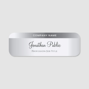 Silver Template Calligraphy Script Name Elegant Namensschild