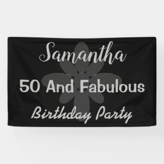 Silver Text 50 und fabelhaftes Geburtstagsbanner Banner