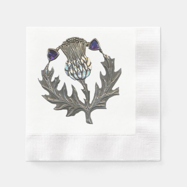 Silver Thistle Paper Napkins Serviette (Vorderseite)
