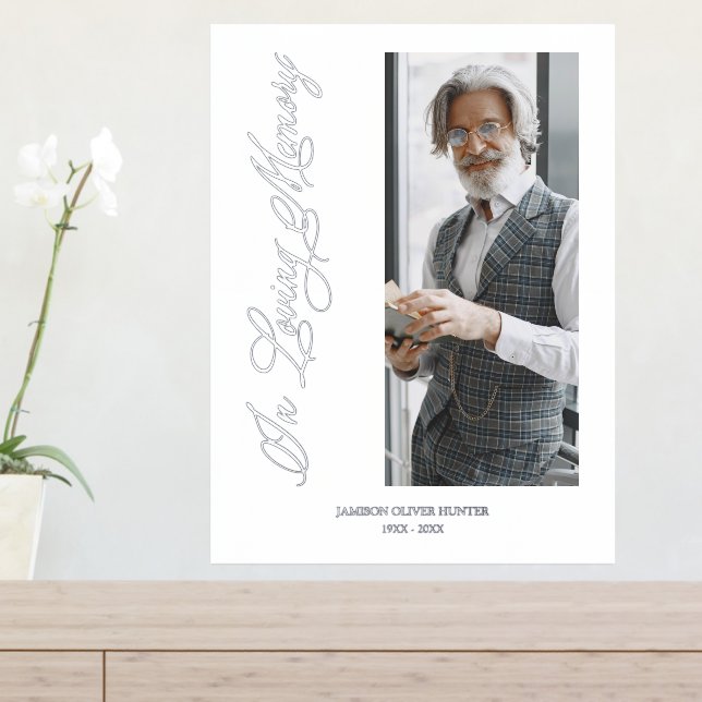 Silver Traditional & Elegant Photo Funeral Foliendrucke (In Situ (Eingangstisch))