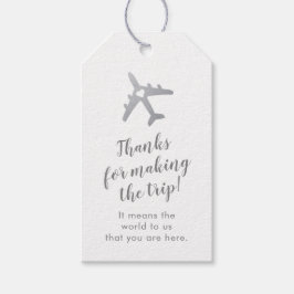 Silver Travel Theme Hochzeit in Urlaubsort Geschenkanhänger