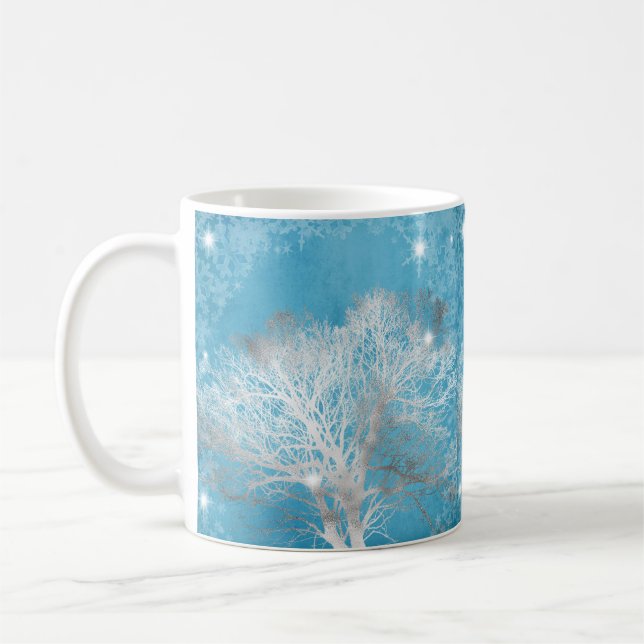 Silver Trees Winter Sublimationen Kaffeetasse (Links)
