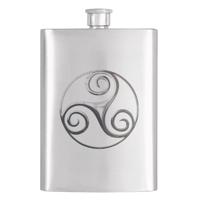 Silver Triskelion Flachmann (Vorderseite)
