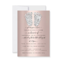 Silver Tropfens Gray Rose Baby Girl Dusche Feet