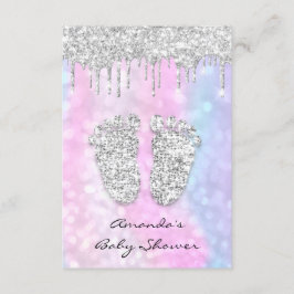 Silver Tropfens Pink Blue Baby Girl Duschvorhang Einladung