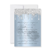 Silver Tropfens Rose Smoky Blue Bridal Sweet 16.