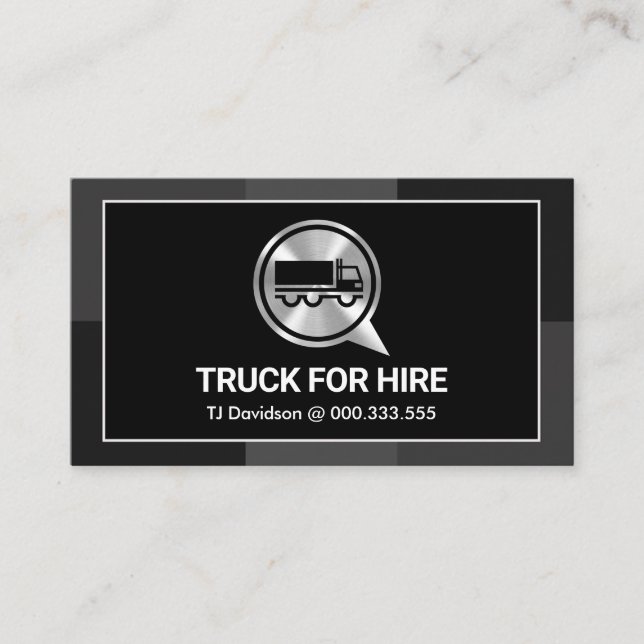 Silver Truck Creative Grau Frame Visitenkarte (Vorderseite)