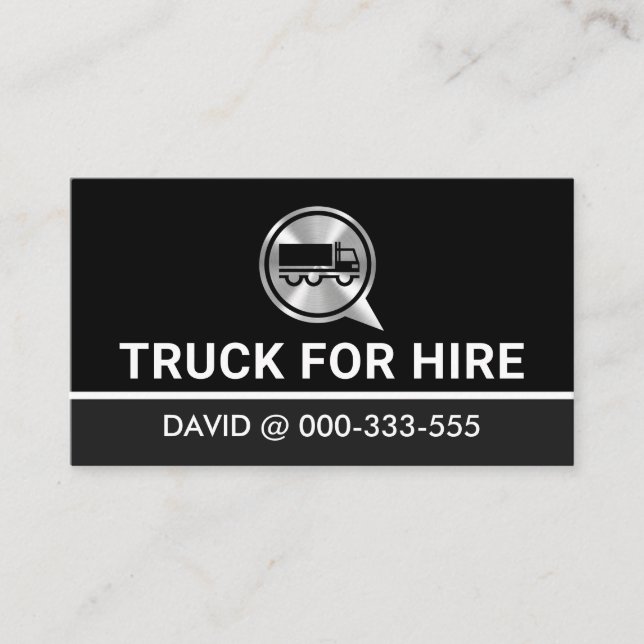 Silver Truck Speech Trucker Visitenkarte (Vorderseite)