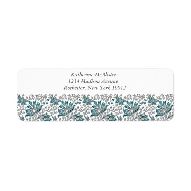 Silver Turquoise Jewel Lace Aquamarin Blue Address (Vorne)