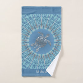 "Silver Turtle Radiance" | Tropical Mandala Handtuch