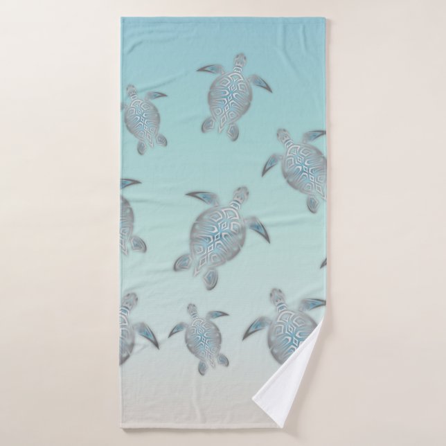 Silver Turtles Beach Stil Türkis Küste Badehandtuch (Badehandtuch)