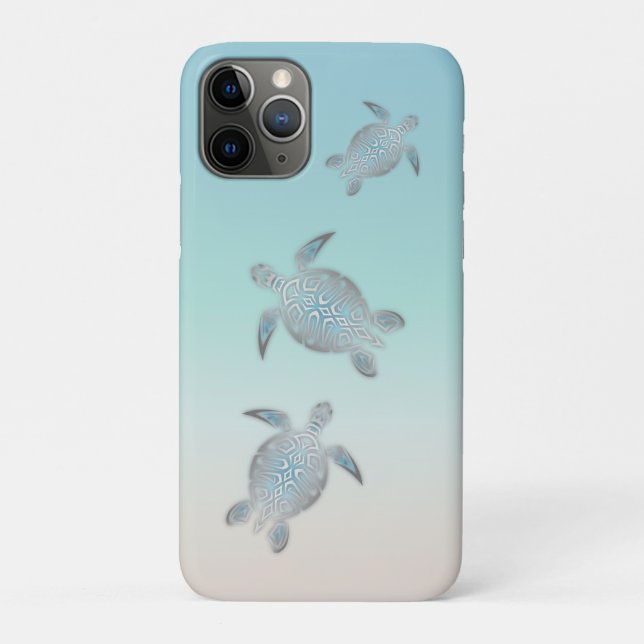 Silver Turtles Beach Style Case-Mate iPhone Hülle (Rückseite)